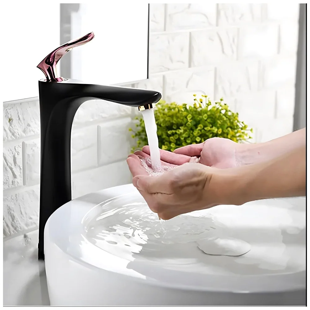 Black Rose Gold Basin Mixer Tap 12 inch Hot And Cold Box Pack