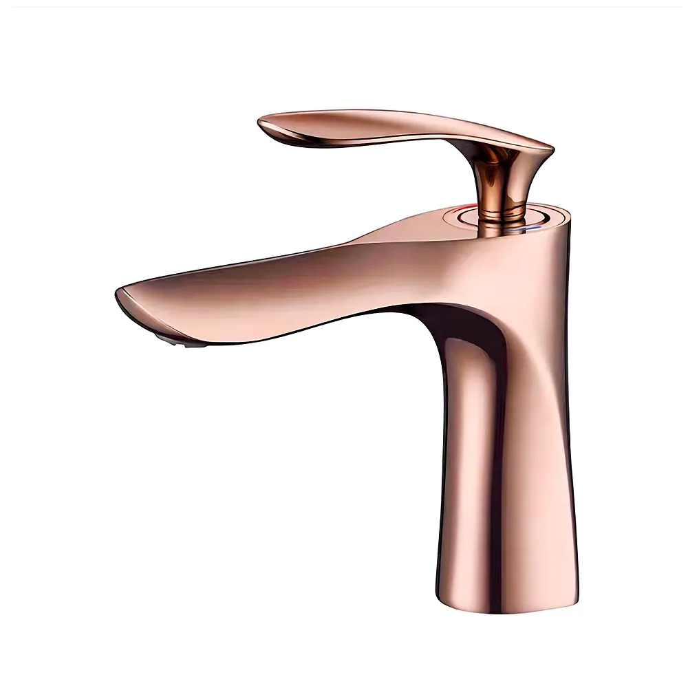 Rose Gold Faucet Tap Mixer Basin Mixer 7 inch Hot and Cold 2 Pipes