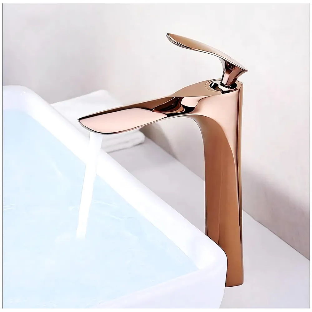 Full Rose Gold Faucet Tap Basin Mixer 12 inch Hot Cold Box Pack