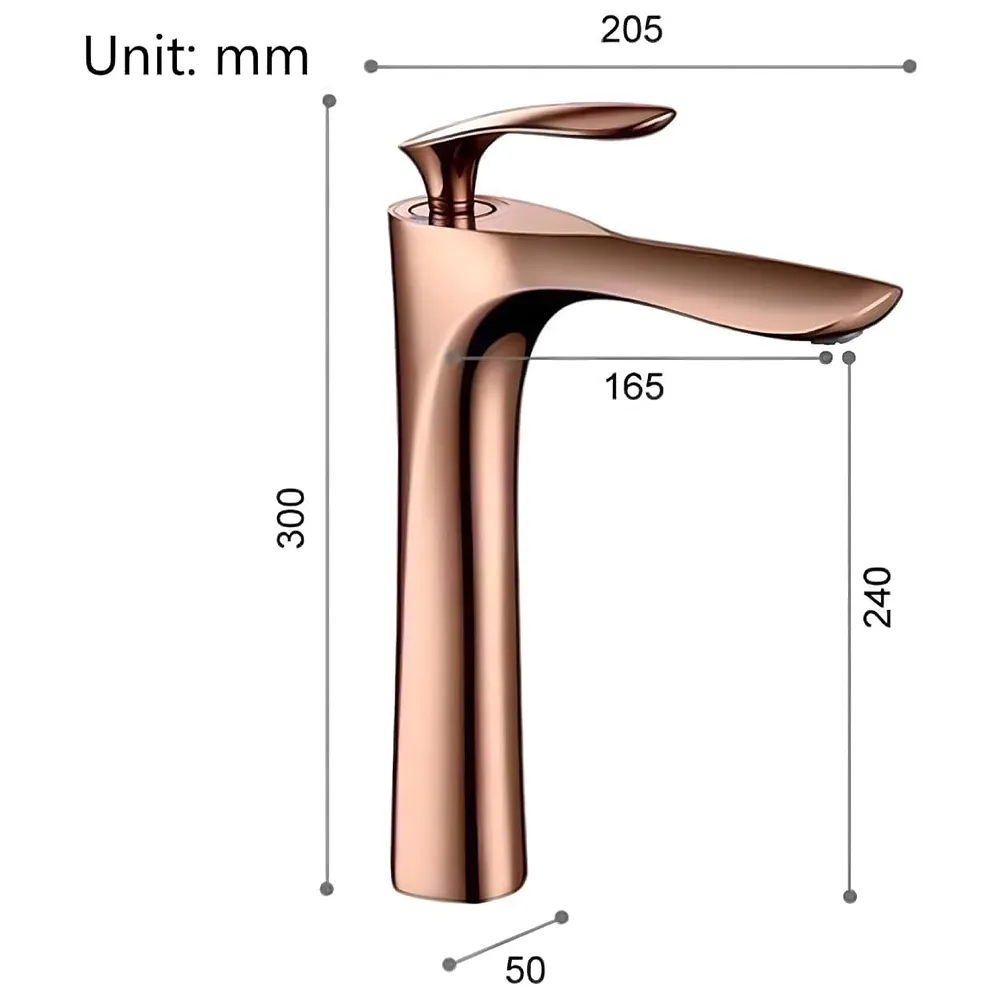 Full Rose Gold Faucet Tap Basin Mixer 12 inch Hot Cold Box Pack