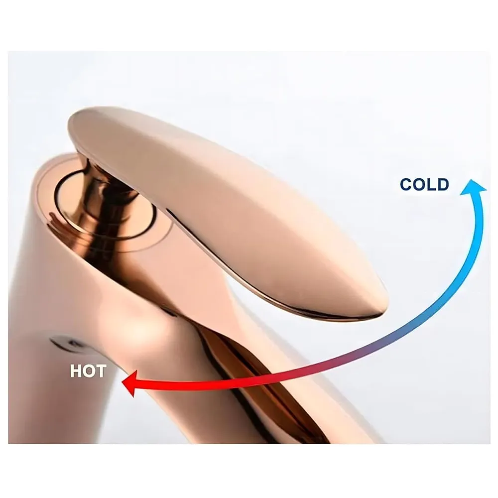 Full Rose Gold Faucet Tap Basin Mixer 12 inch Hot Cold Box Pack