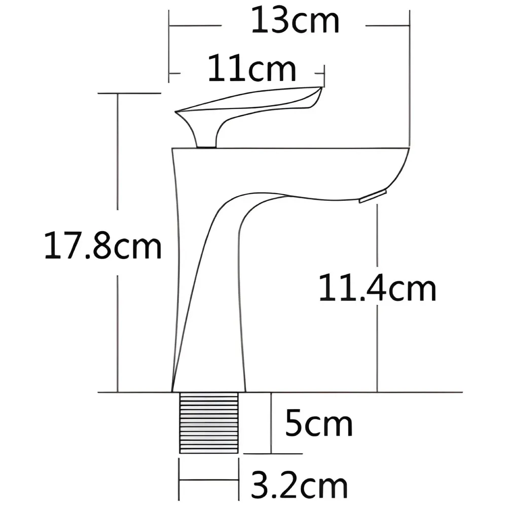 Gold Faucet Tap Mixer Hot and Cold Water Heavy Single Lever Basin Mixer 7 inches with Connector Pipes and Ceramic Cartridge for Bathroom Wash Basins