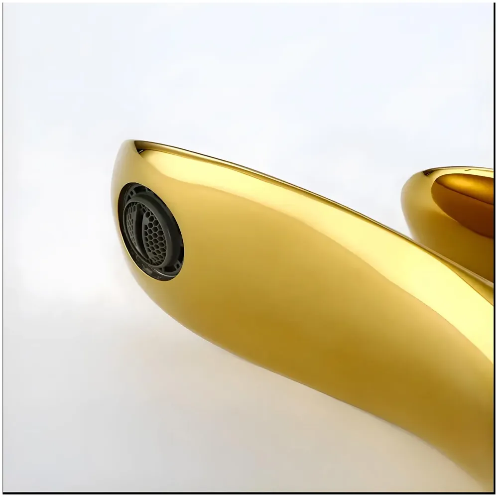 Gold Faucet Tap Mixer Hot and Cold Water Heavy Single Lever Basin Mixer 7 inches with Connector Pipes and Ceramic Cartridge for Bathroom Wash Basins