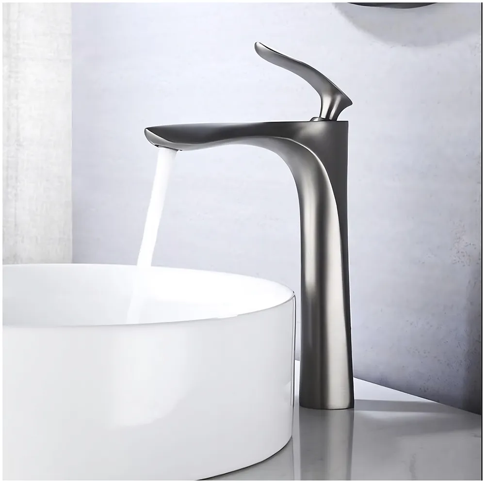 Metallic Grey Faucet Tap Basin Mixer 12 inch Hot Cold with 2 Pipes