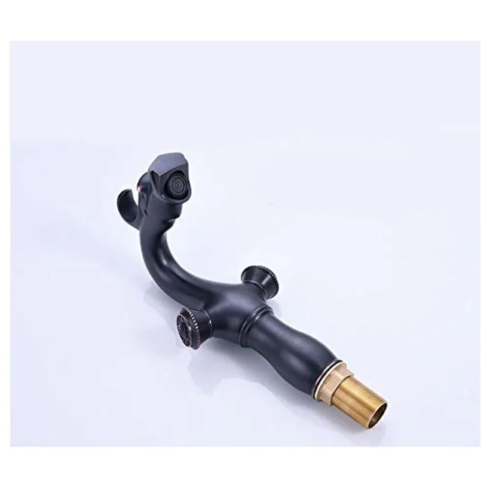 Shadow Dragon Brass Basin Mixer With 2 Braided Connection Pipes, Black