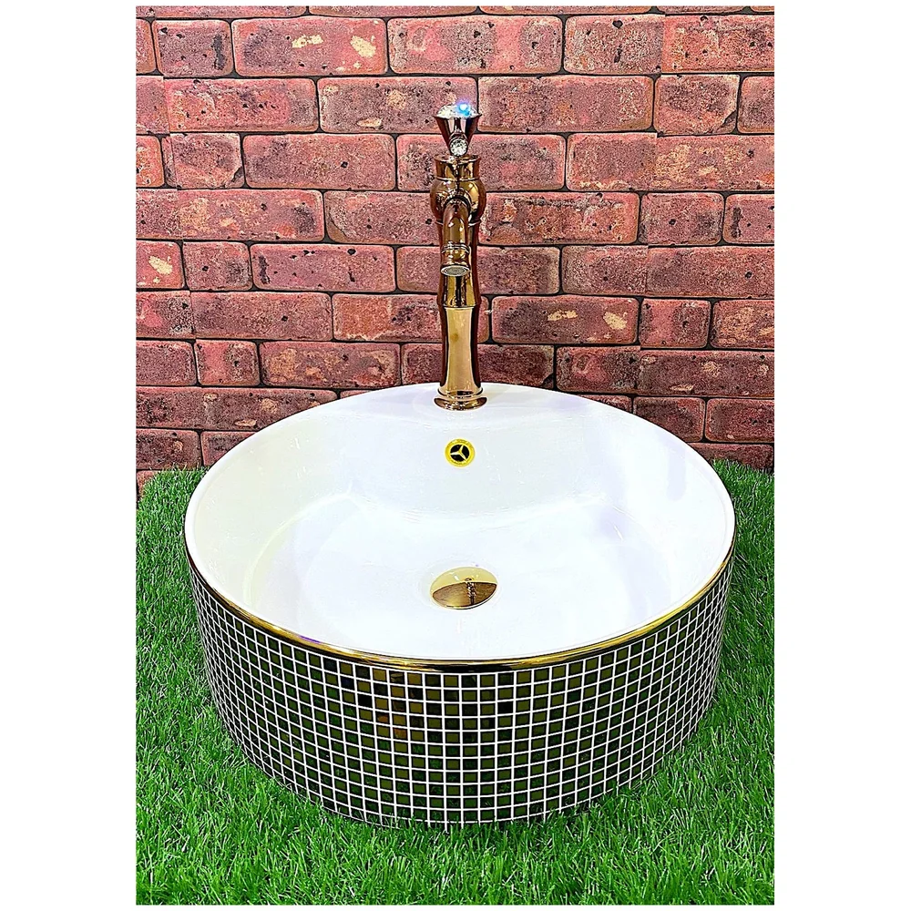 Single Lever Basin Mixer 2 Braided Pipes Victorian Rose Gold Tap