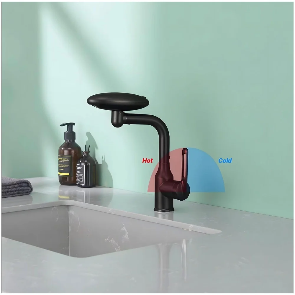 4 in 1 Black Faucet Tap Mixer Twist Flow Swivel 360 10.4x6.9in