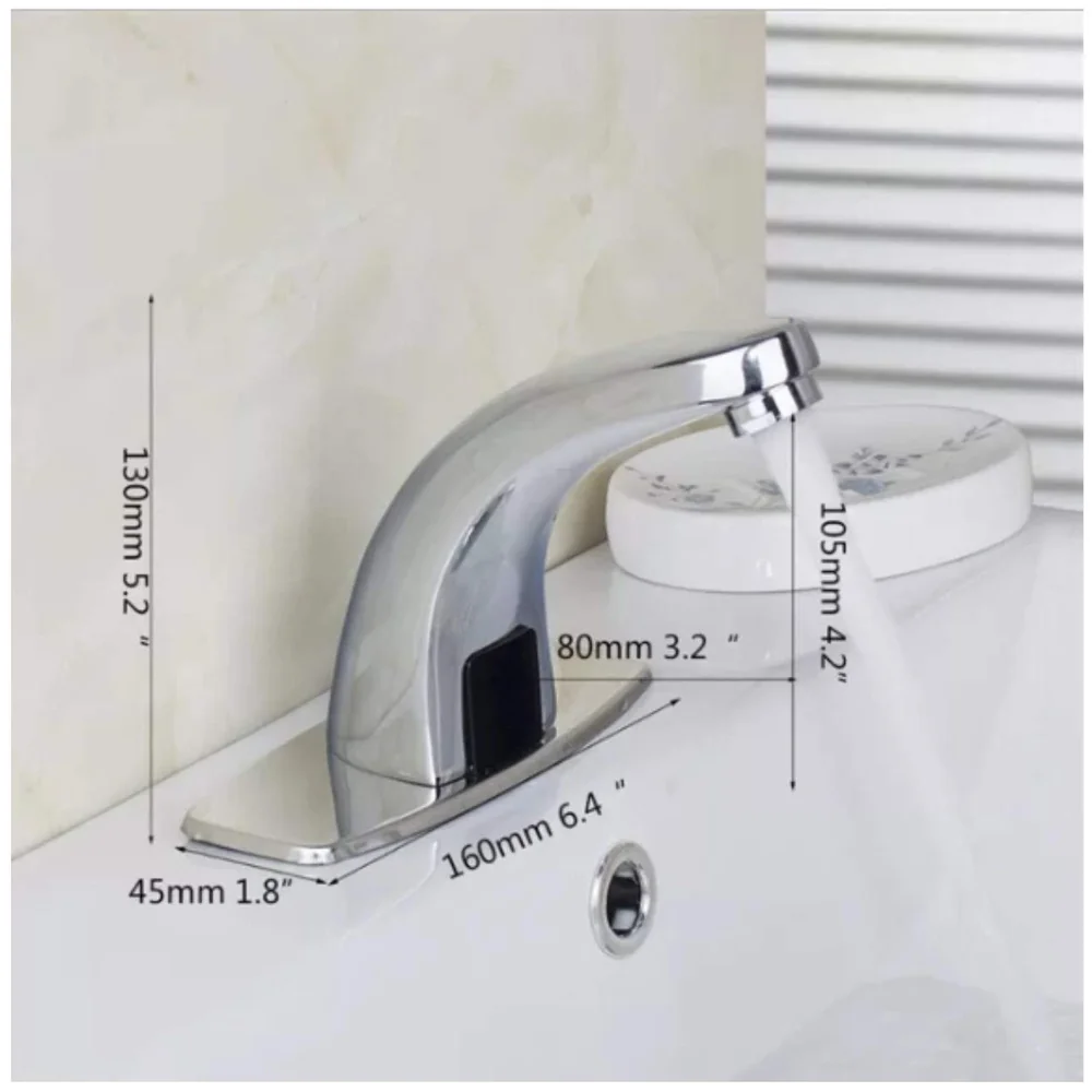 Sensor Tap Touchless Hand Free Brass Mixer Foam Flow 5in AC DC
