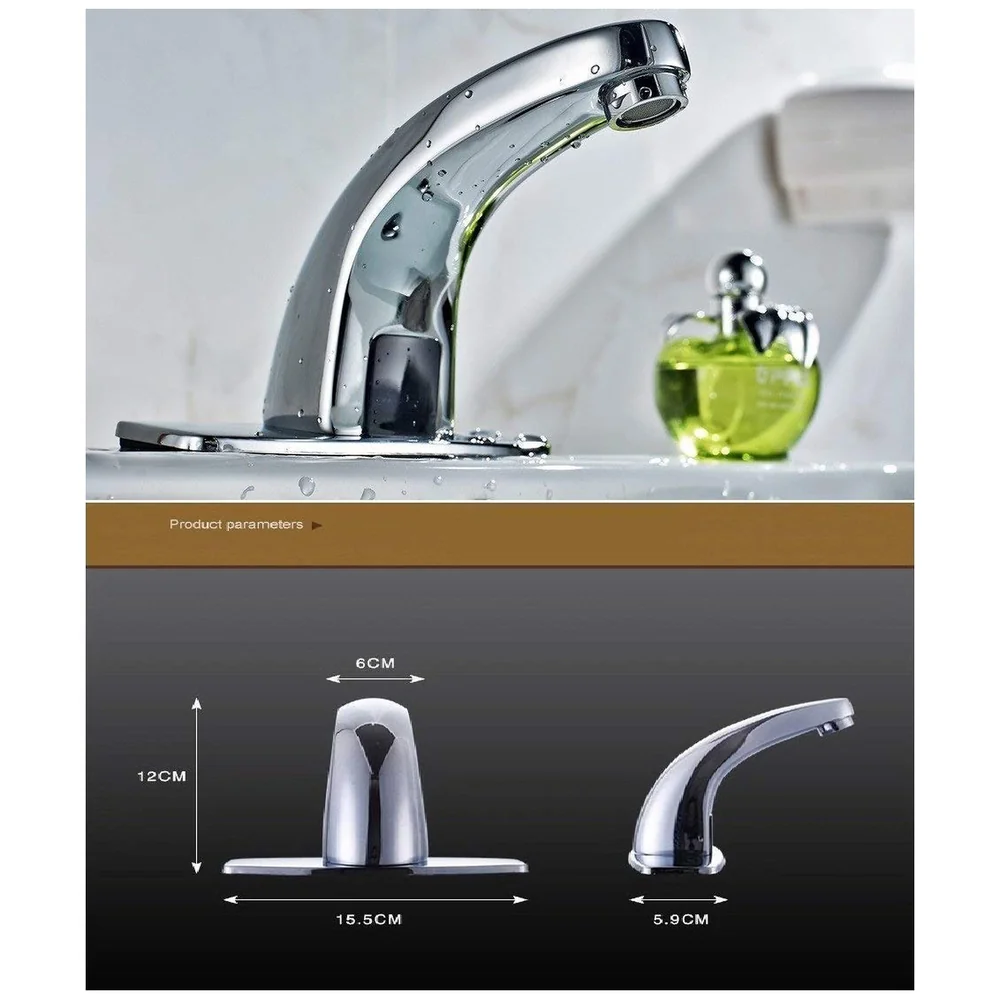 Sensor Tap Touchless Hand Free Brass Mixer Foam Flow 5in AC DC