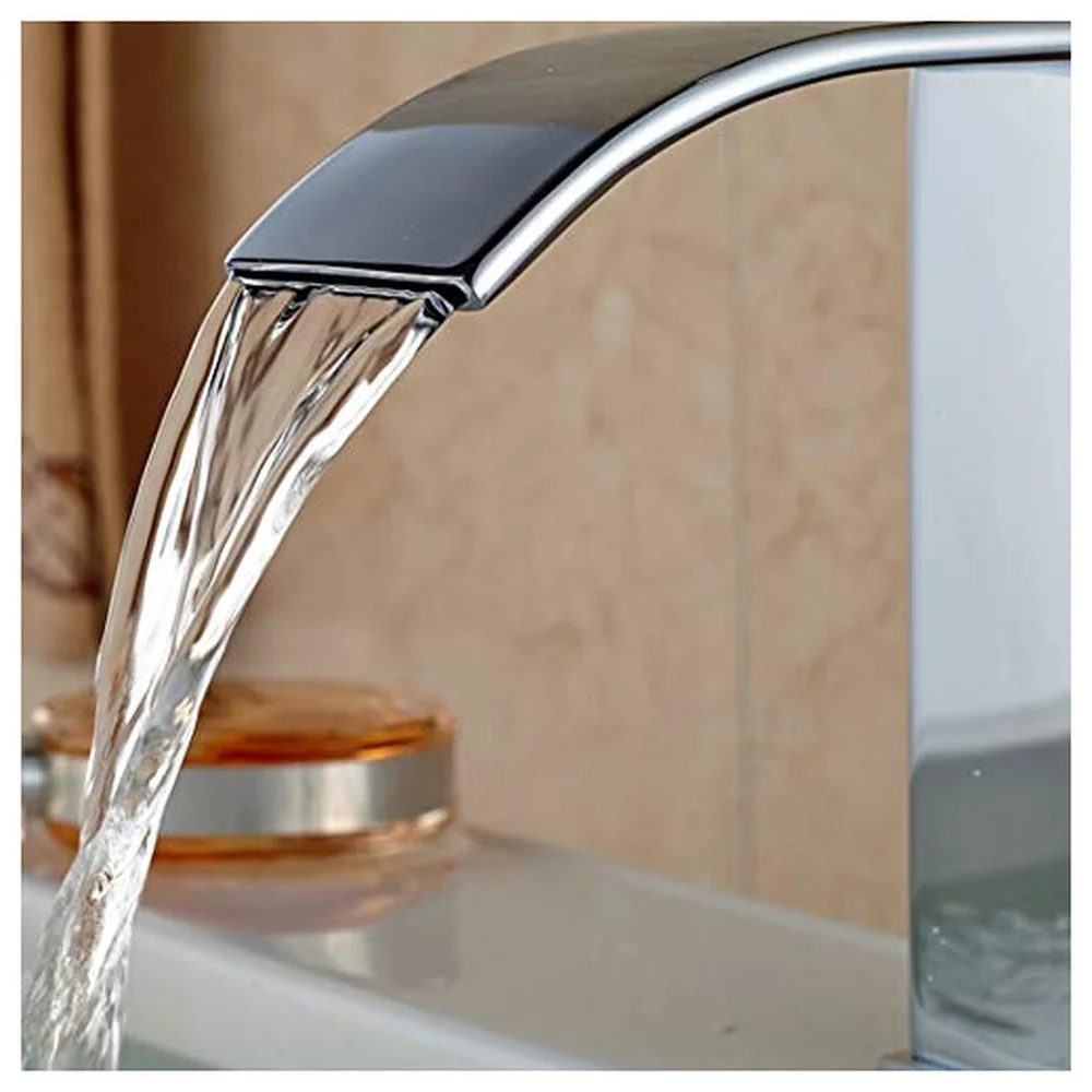 Premium Heavy Single Lever Basin Mixer ~ with 2 Braided Connection Pipes 450mm (Without pop-up) (Chrome Square)