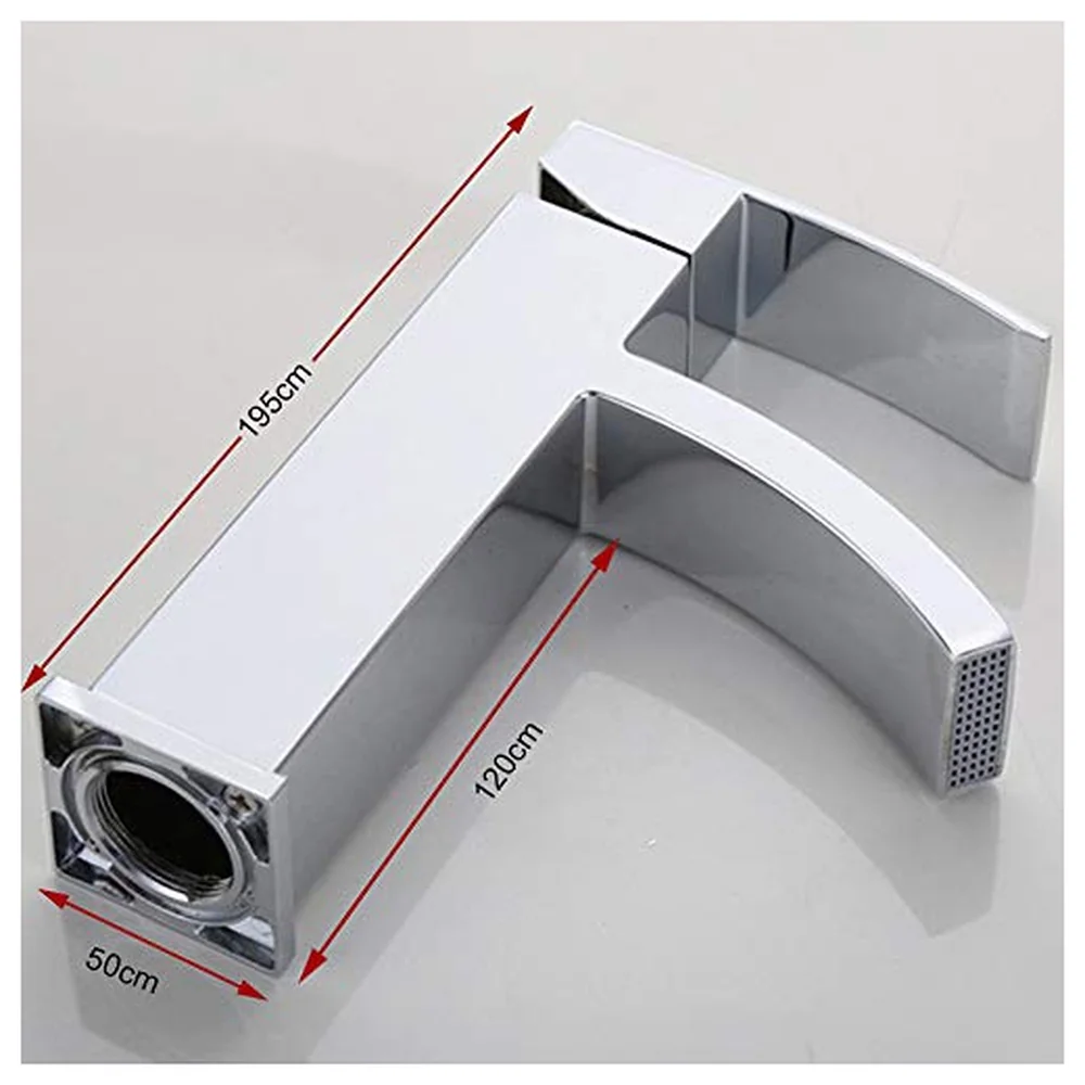 Premium Heavy Single Lever Basin Mixer ~ with 2 Braided Connection Pipes 450mm (Without pop-up) (Chrome Square)