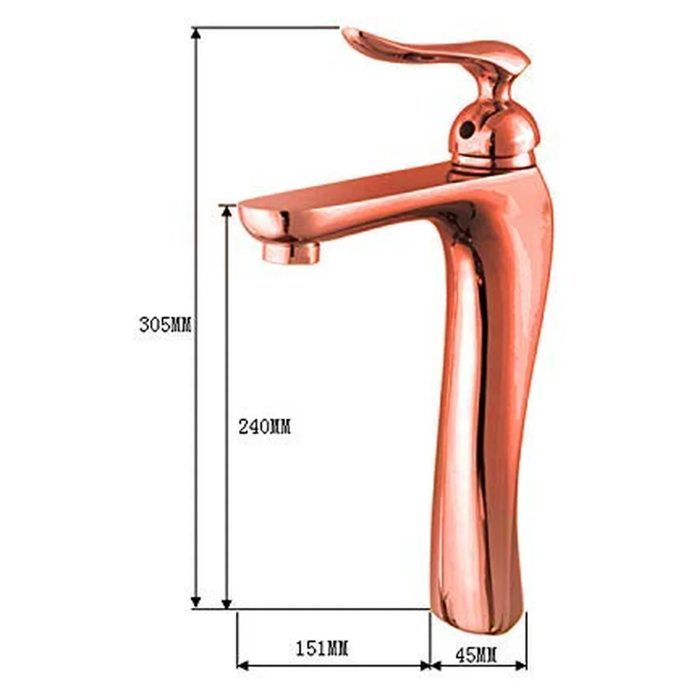 Rose Gold Brass Basin Mixer Faucet Tap 12 inch Rosa Gold Twine
