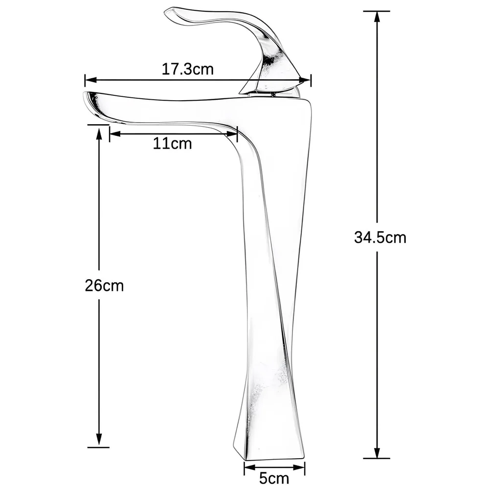 Tall Black Twist Faucet Tap Mixer Hot and Cold 12x6.7 inch Matt