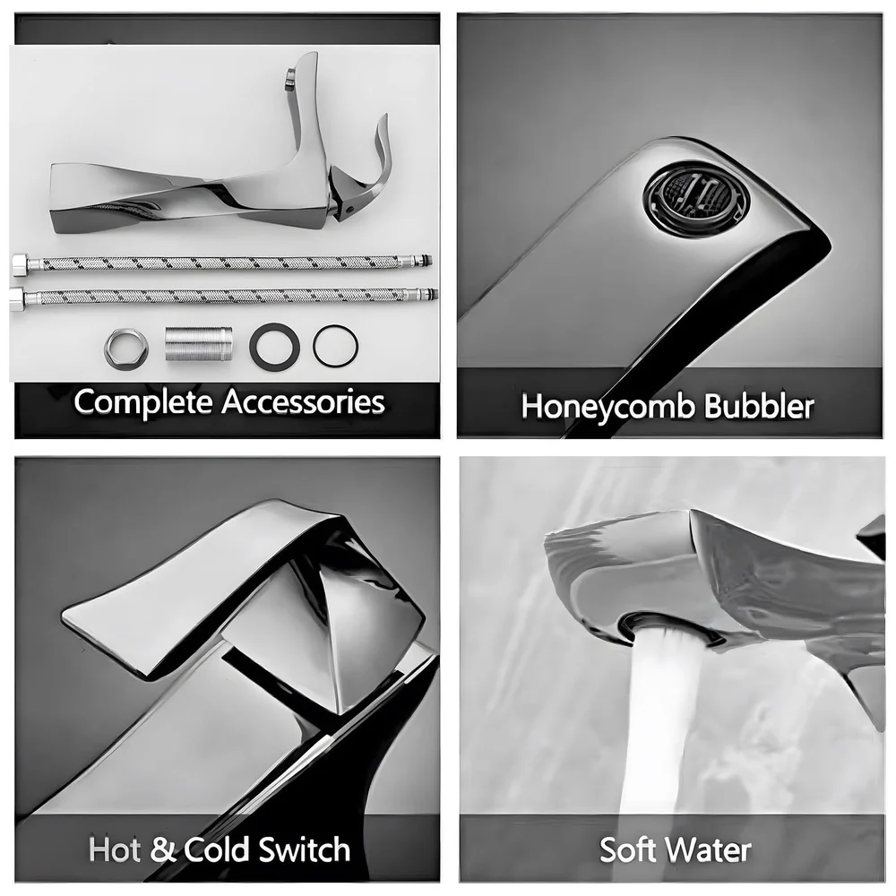 Twist Dark Grey Faucet Tap Mixer Heavy Basin Mixer 12in 30x17 cm Premium