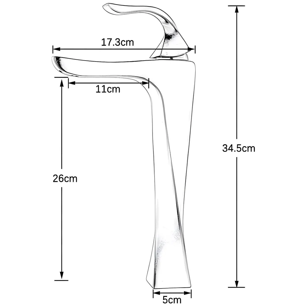 Twist Dark Grey Faucet Tap Mixer Heavy Basin Mixer 12in 30x17 cm Premium