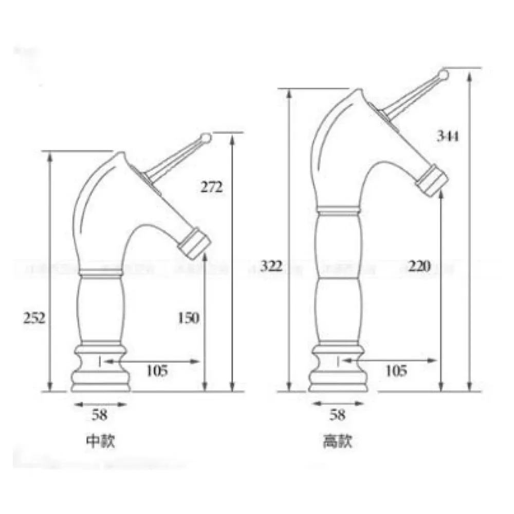 Unicorn Heavy Single Lever Basin Mixer ~ with 2 Braided Connection Pipes 450mm (Without pop-up) (White Gold)
