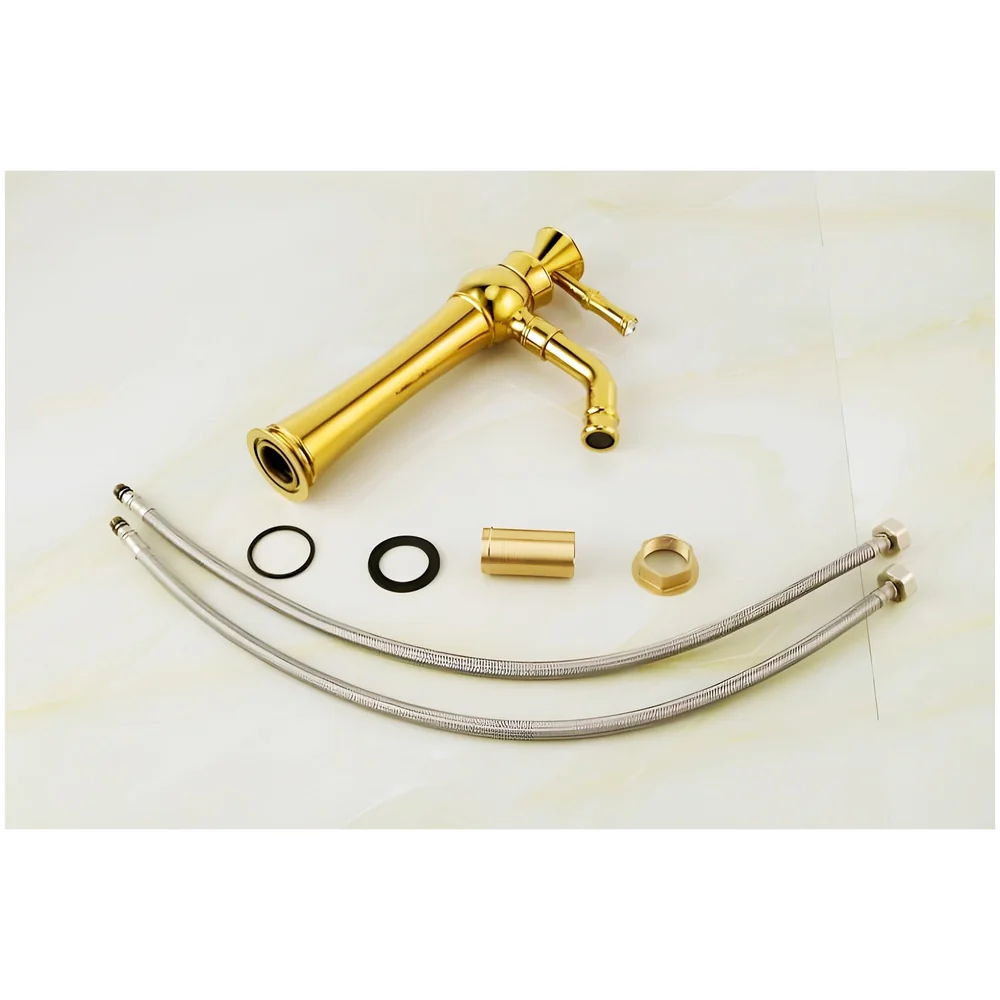 Gold Basin Tap Faucet Mixer Victorian Golden Colour 12 inches