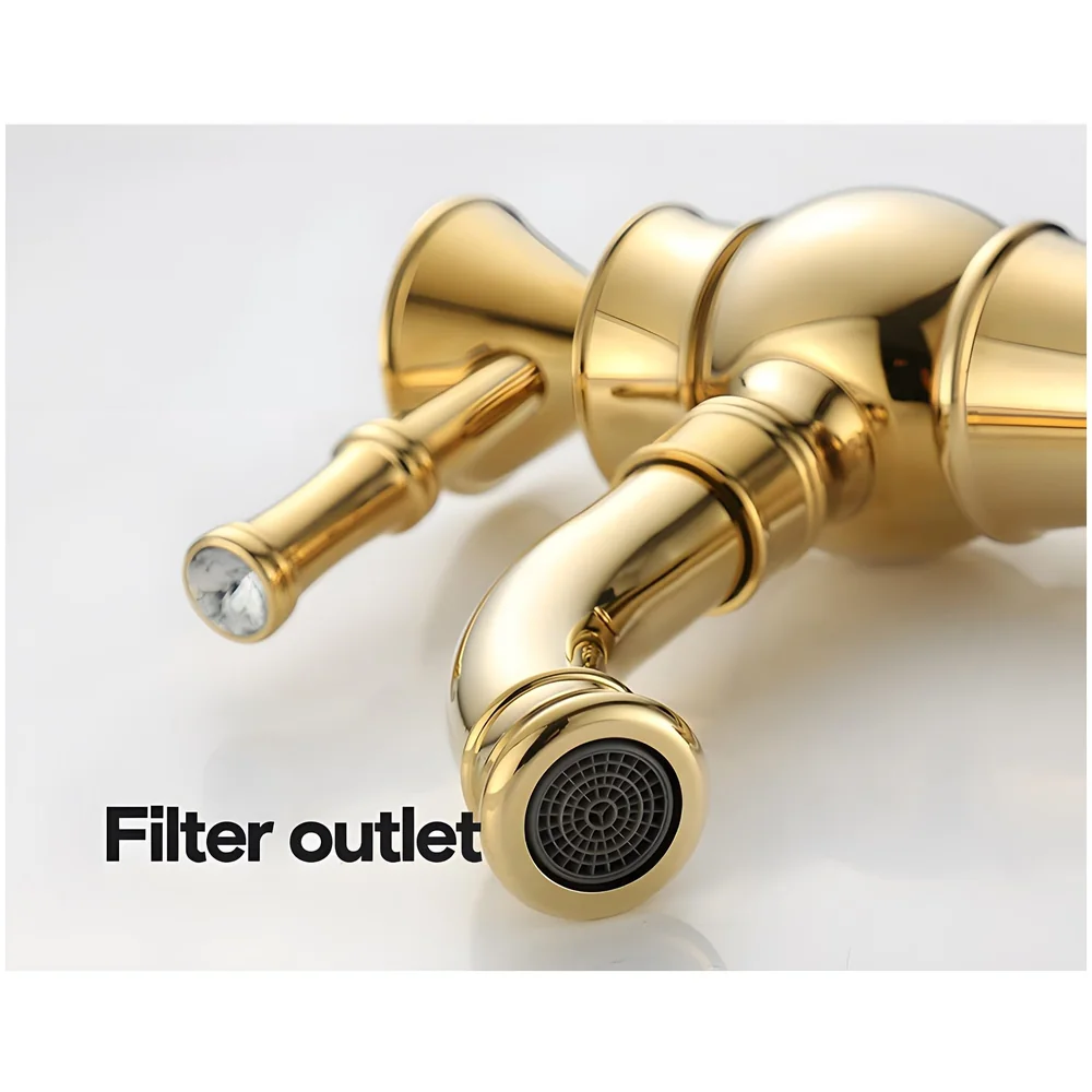 Gold Basin Tap Faucet Mixer Victorian Golden Colour 12 inches