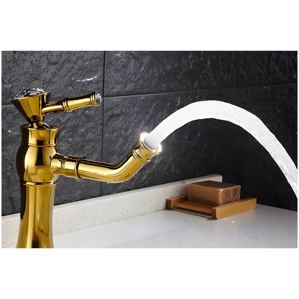 Gold Basin Tap Faucet Mixer Victorian Golden Colour 12 inches