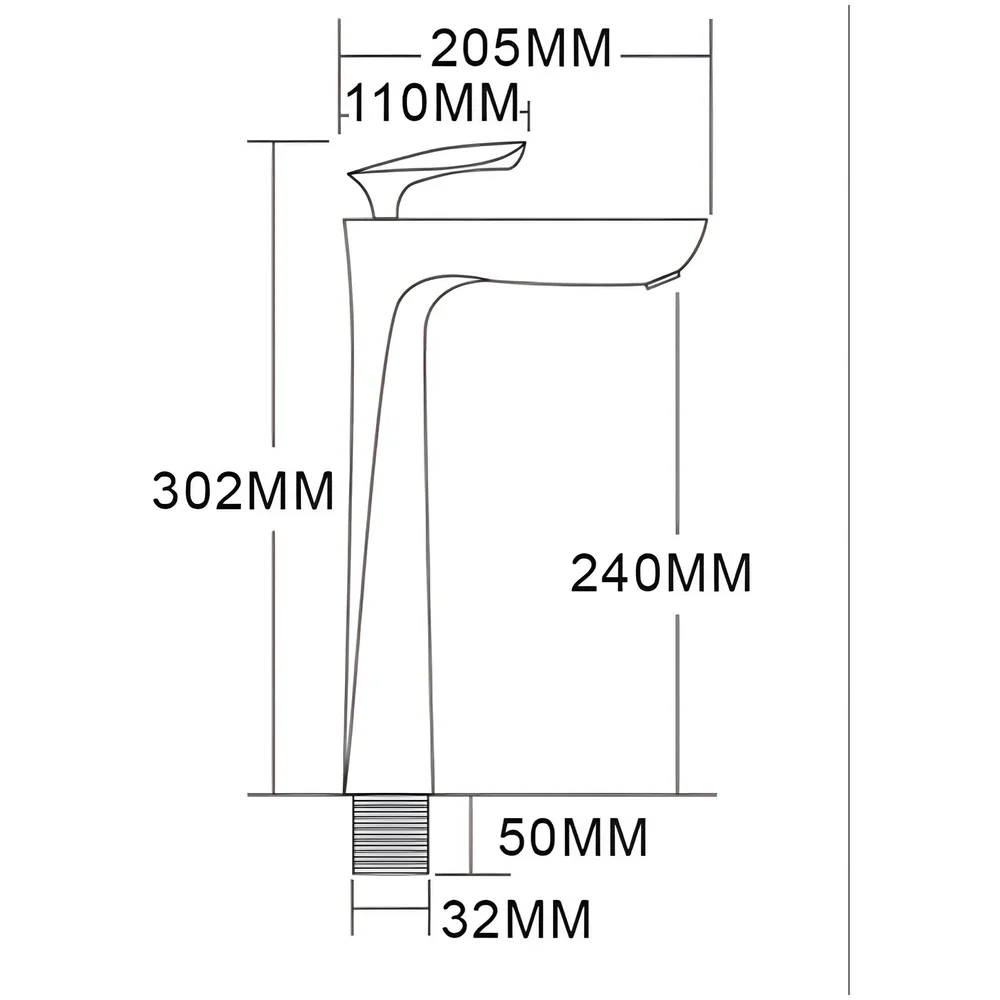 White Gold Basin Mixer Tap 12 inch Hot and Cold 2 Pipes Box Pack