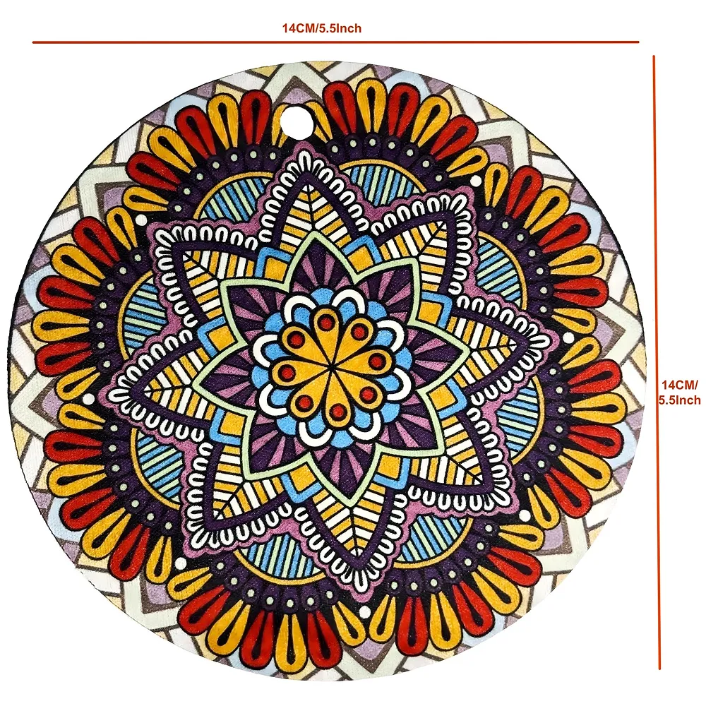 Set of 6 Moroccan PVC Flower Shaped Coasters Anti Skid 5.5in Red