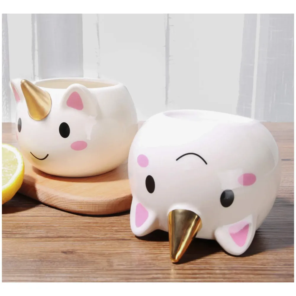 Unicorn Mug 3D Creative Art Coffee Mug Ceramic Milk Cups Travel Mug, Quality Ceramic Mug Gift for Kids, Adults (Unicorn Round)