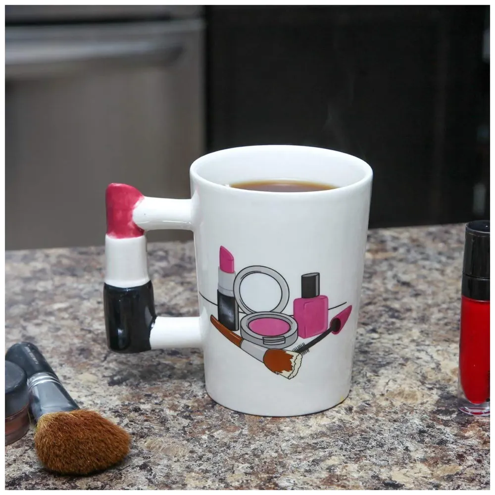 Ceramic Mug With Spoon And Lid
