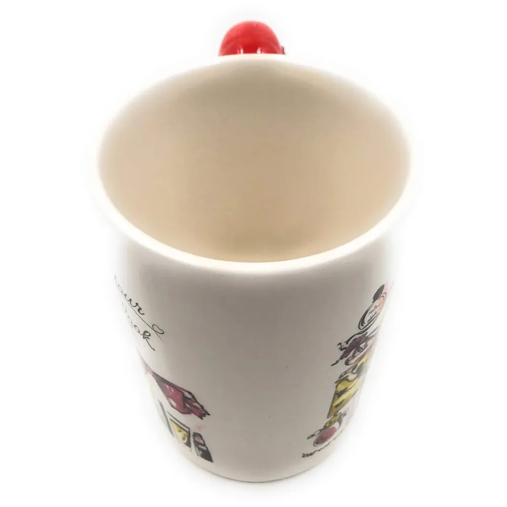 3-D Molded, High Heels Ceramic Mug with Spoon and Lid - Box Packed and High Detailing