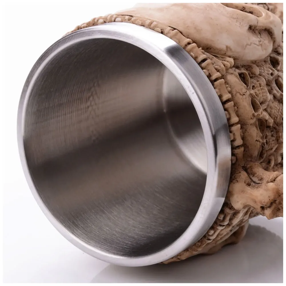 3D Skull Mug Stainless Steel 301-400ml Coffee Tea Cup (Ghost)