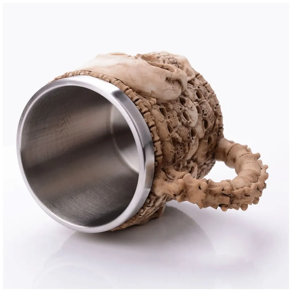 3D Skull Mug Stainless Steel 301-400ml Coffee Tea Cup (Ghost)