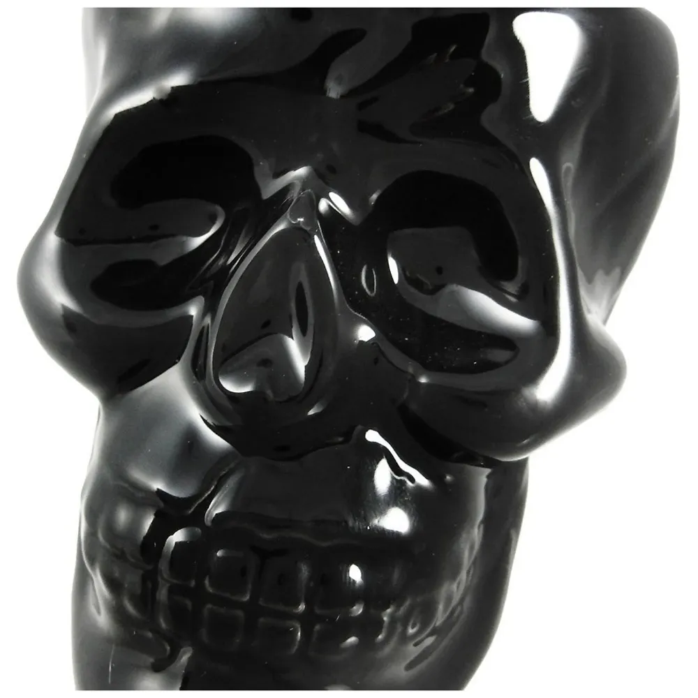 3D Skull Mug Stainless Steel 301-400ml Coffee Tea Cup (Black Skull)
