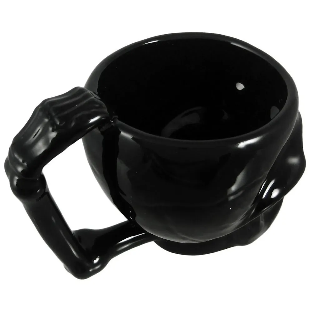 3D Skull Mug Stainless Steel 301-400ml Coffee Tea Cup (Black Skull)