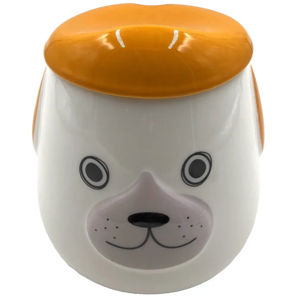 Ceramic Mug With Spoon And Lid - Brown