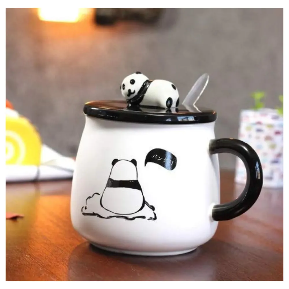 Ceramic Ceramic Mug With Spoon And Lid