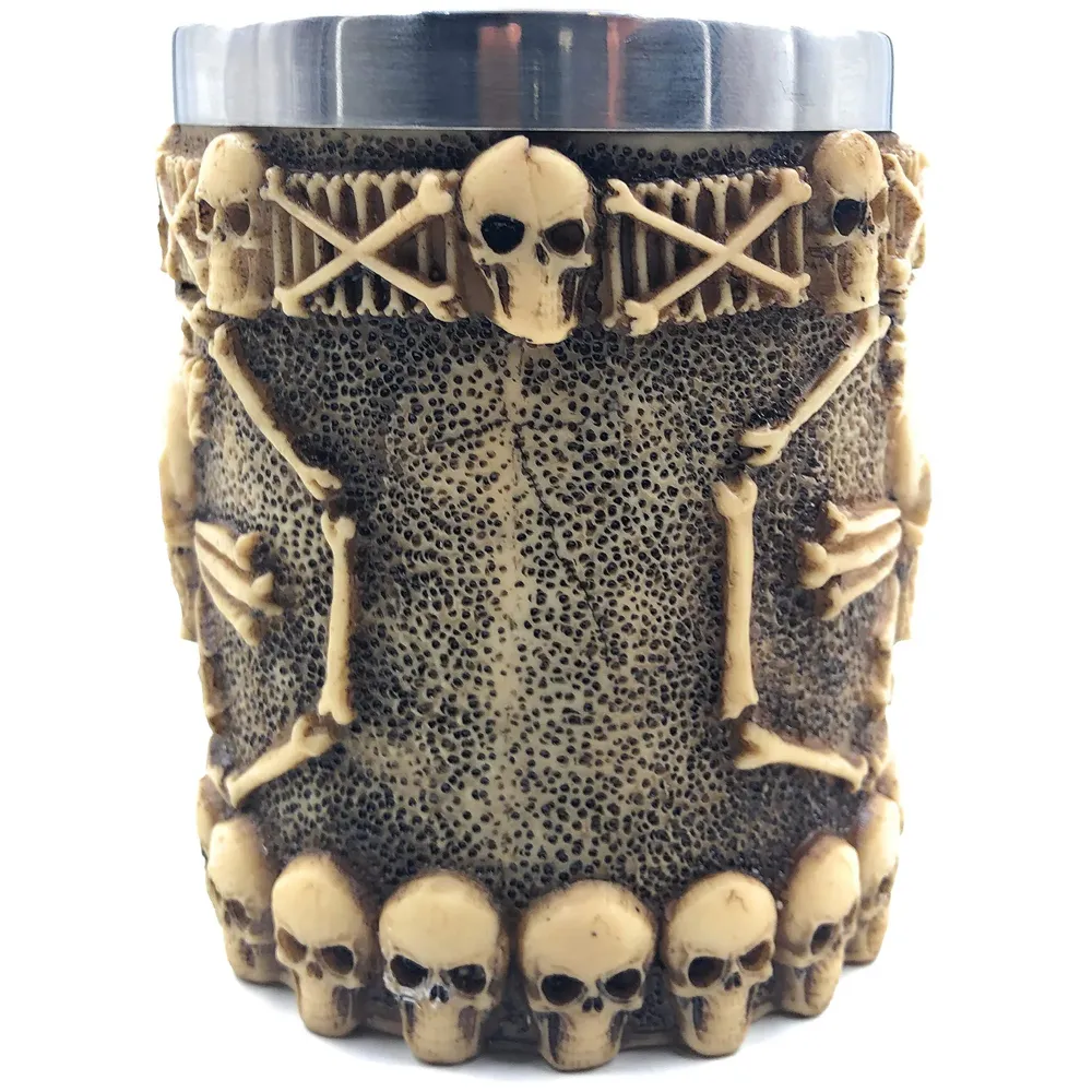 3D Skull Mug Stainless Steel 301-400ml Coffee Tea Cup (Skull Bone)