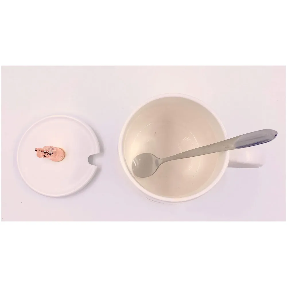 Unicorn Mug Cup 3D Design 350 ML with Lid and Spoon (White)