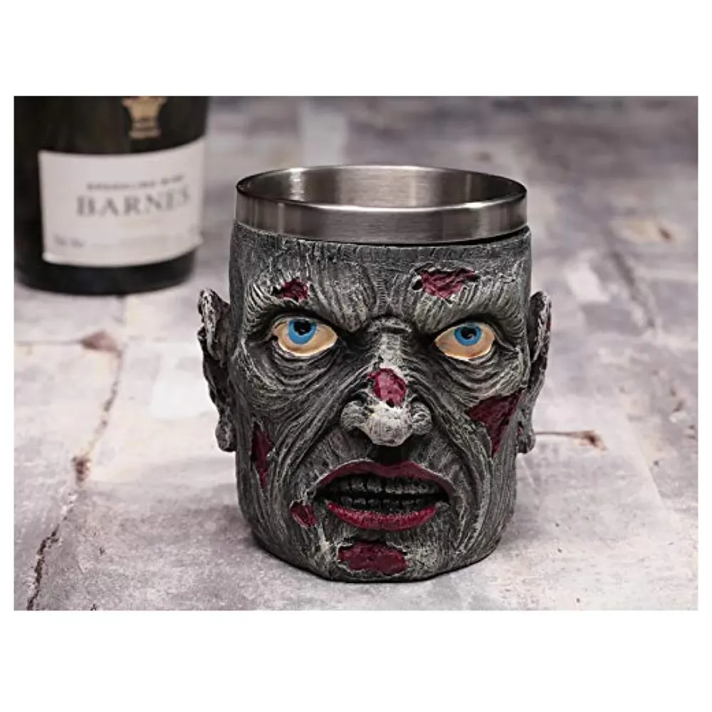 3D Skull Mug Stainless Steel 301-400ml Coffee Tea Cup (Zombie)