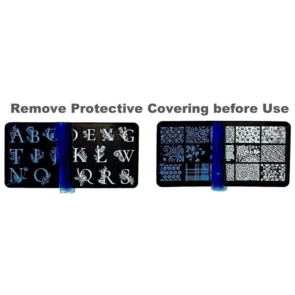 2 Pc Nail Art Plate, Stamper And Scrapper Set (Random Designs)
