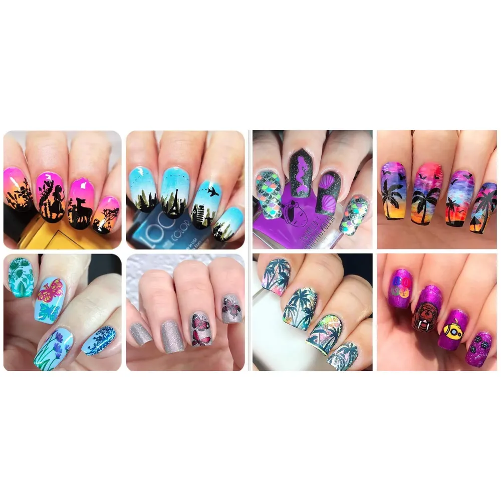 2 Pc Nail Art Plate, Stamper And Scrapper Set (Random Designs)