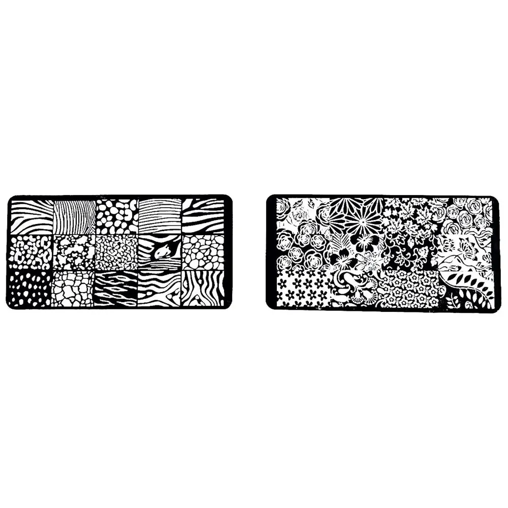 Plastic 4 Pieces Nail Art Kit with Stamper and Scraper Included (Random Designs) Perfect for Beginners