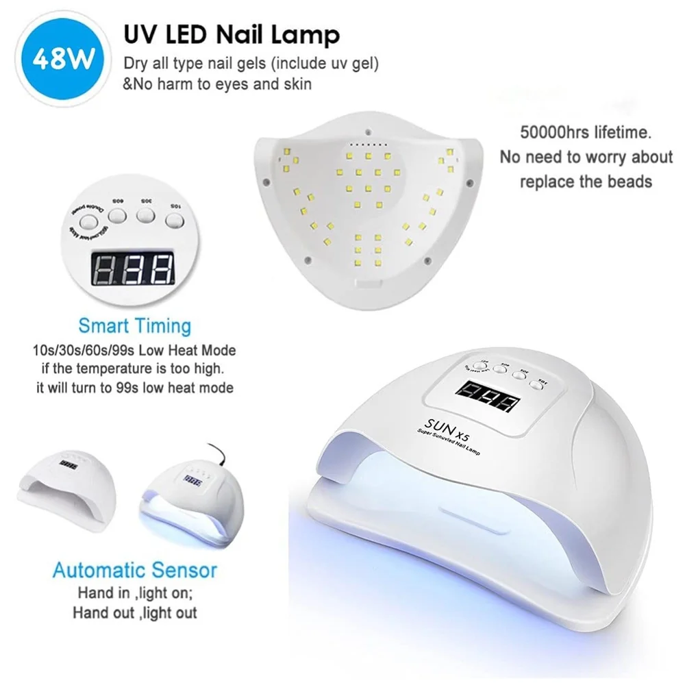 Professional 48w 24 LEDs Automatic Sensor LED UV Nail Dryer Nail Curing Nail Art Lamp Manicure Pedicure Tool.