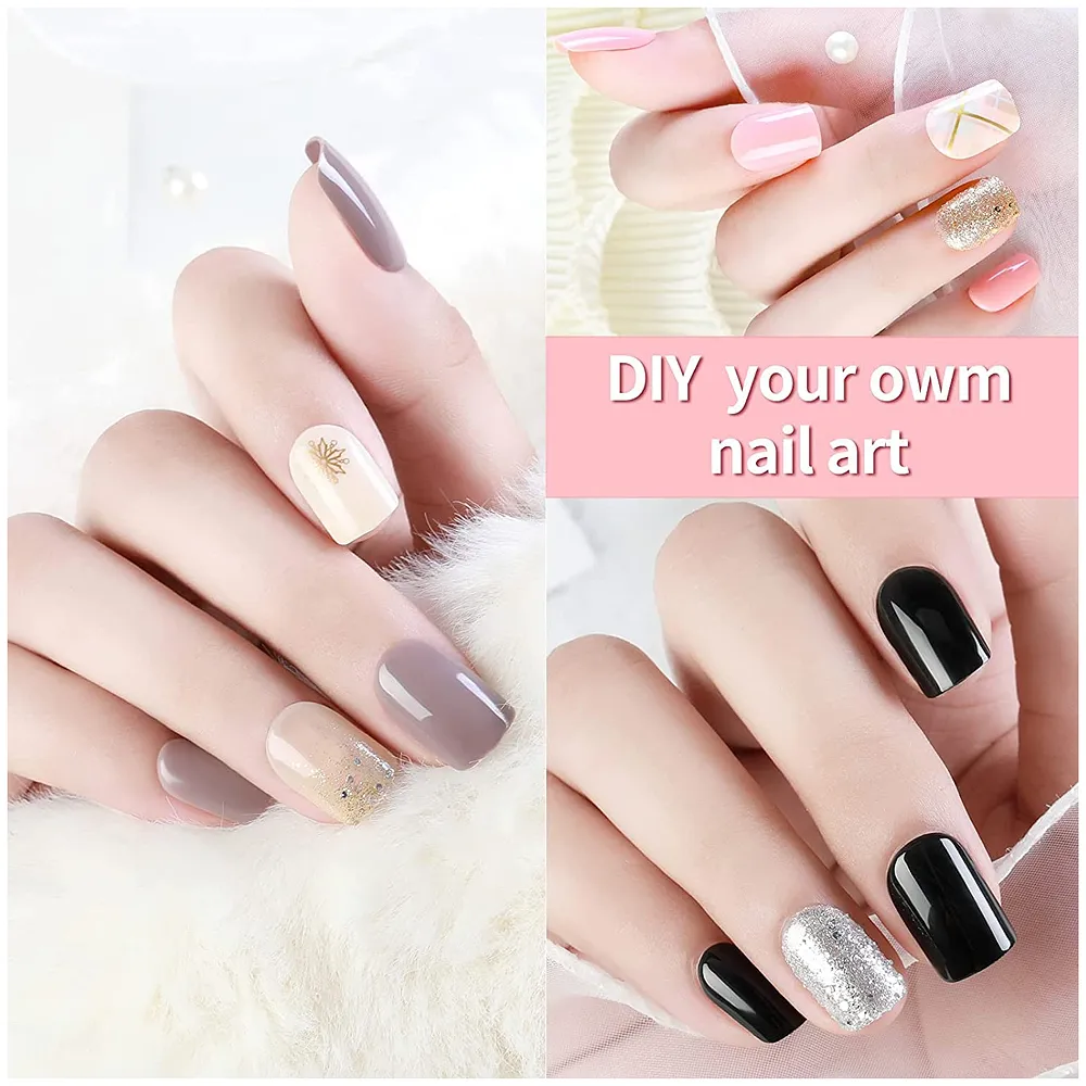 Press on Gel Nails 30 Pcs with Double Sided Jelly Adhesive Nail Glue Nail Filer Red Designer Premium
