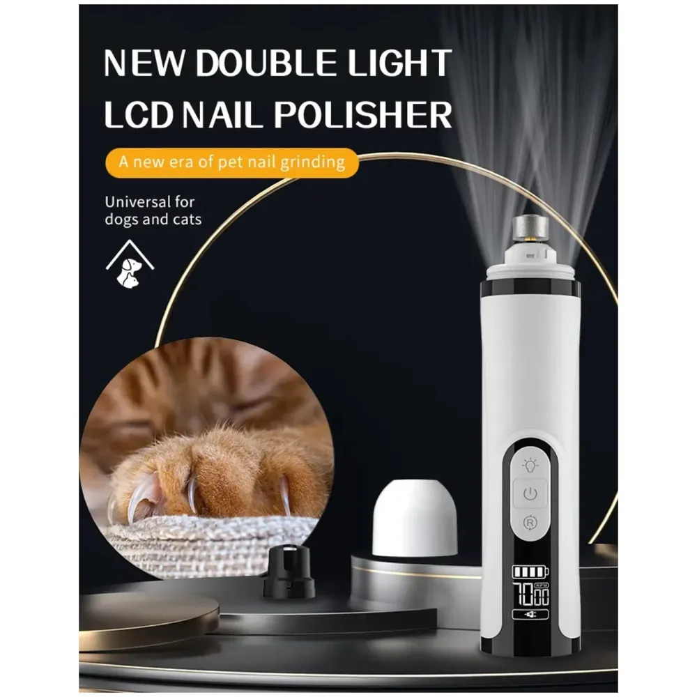 Pet Nail Grinder for Small and Large Dogs and Cats, the Dog Nail Grinder Upgraded Version LCD Display - 2 LED Lights - 3 Speed Modes Electric Pet Nail Trimmer