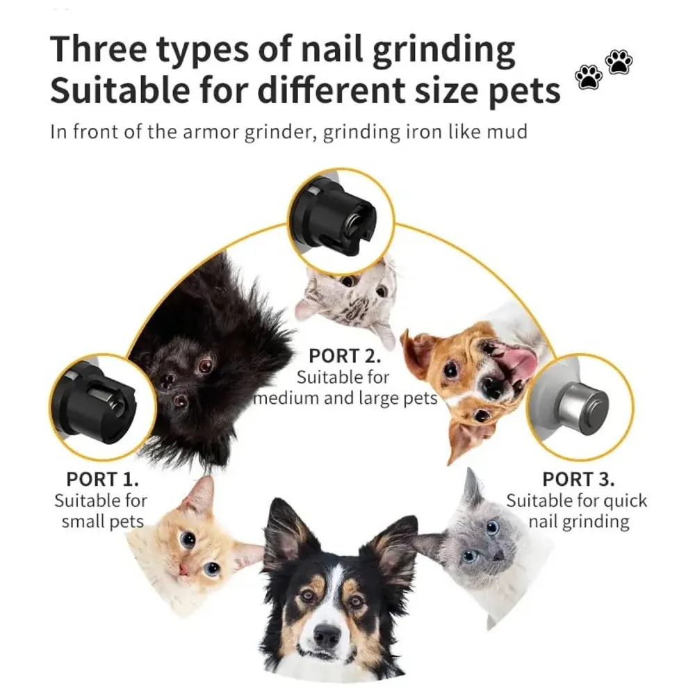 Pet Nail Grinder for Small and Large Dogs and Cats, the Dog Nail Grinder Upgraded Version LCD Display - 2 LED Lights - 3 Speed Modes Electric Pet Nail Trimmer