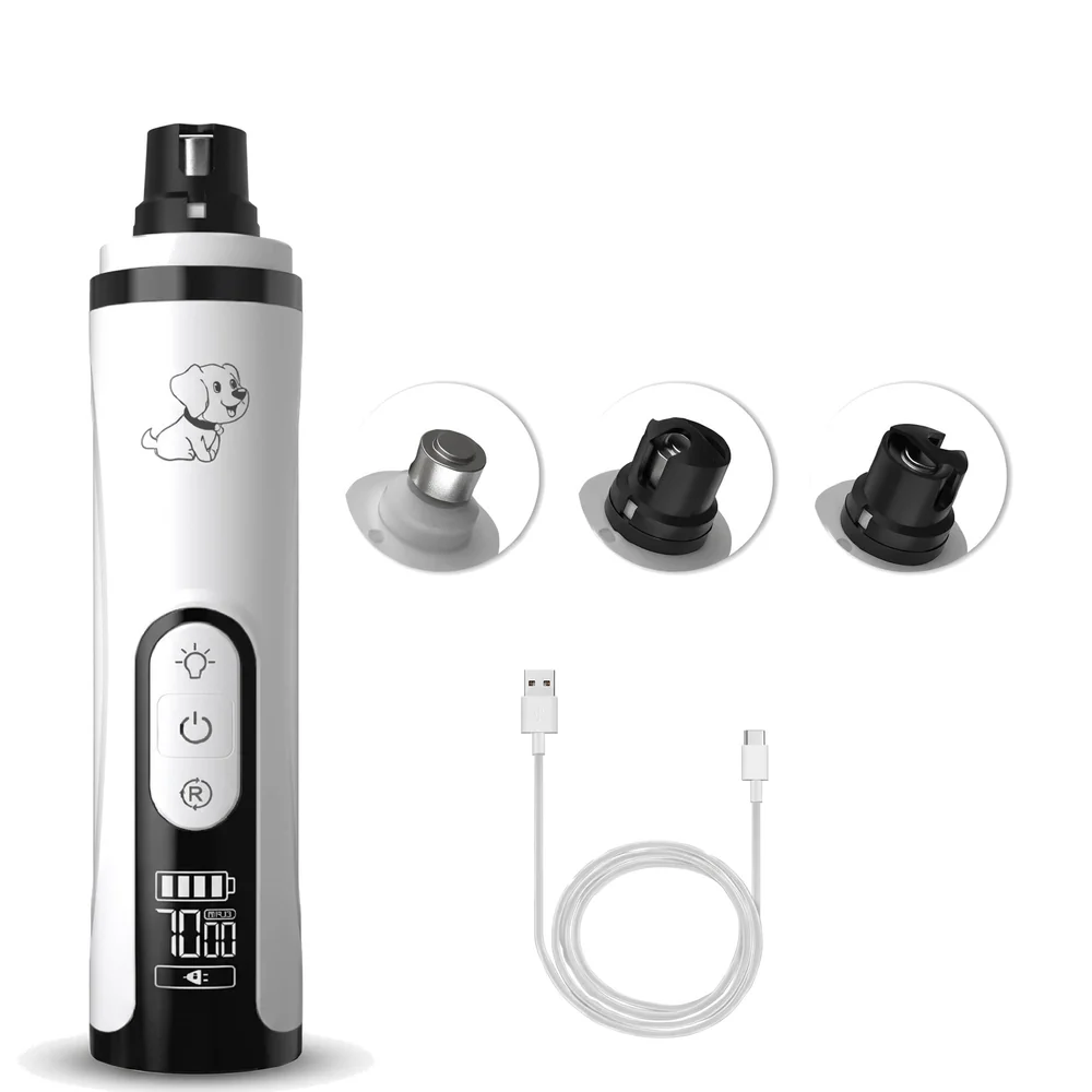 Pet Nail Grinder for Small and Large Dogs and Cats, the Dog Nail Grinder Upgraded Version LCD Display - 2 LED Lights - 3 Speed Modes Electric Pet Nail Trimmer