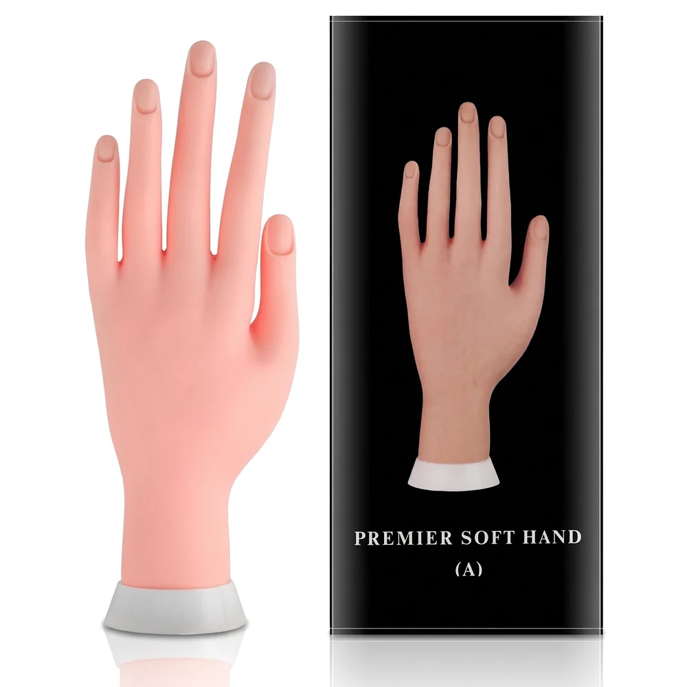 Practice Hand For Nail Art Flexible Plastic Mannequin Nail Art Artificial Hand Display Tool for Practice or Training.