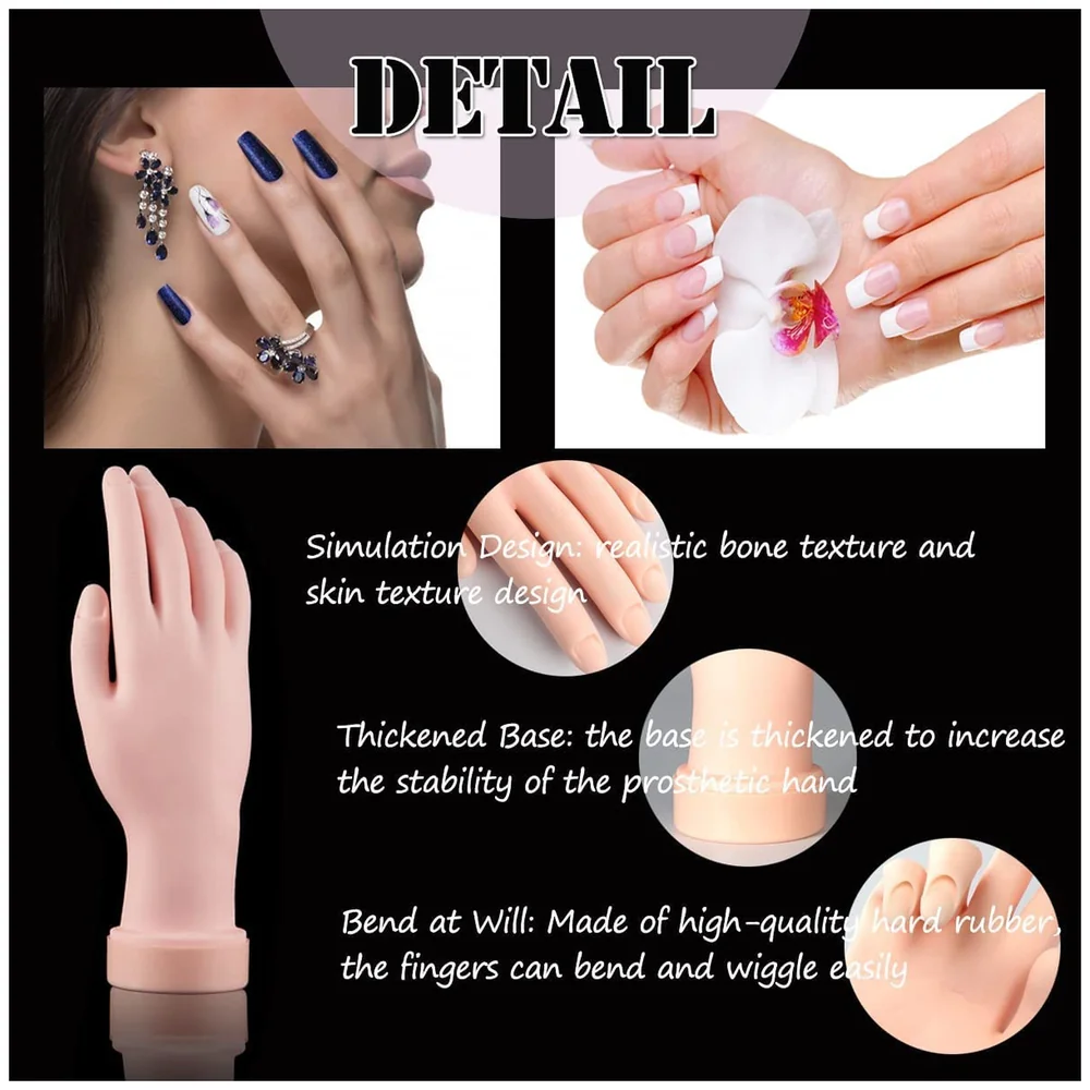 Practice Hand for Nail Art Flexible Plastic Mannequin Display