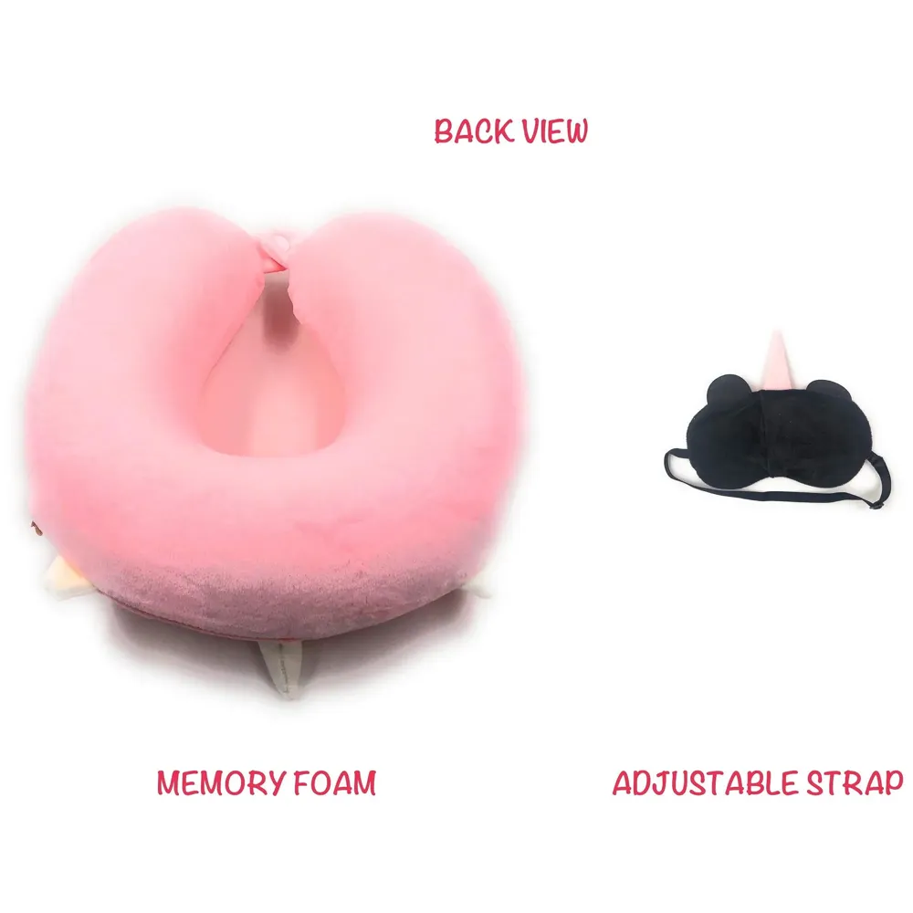 Velvet Neck Pillow (Set of 3) (Pink_neck pillow)