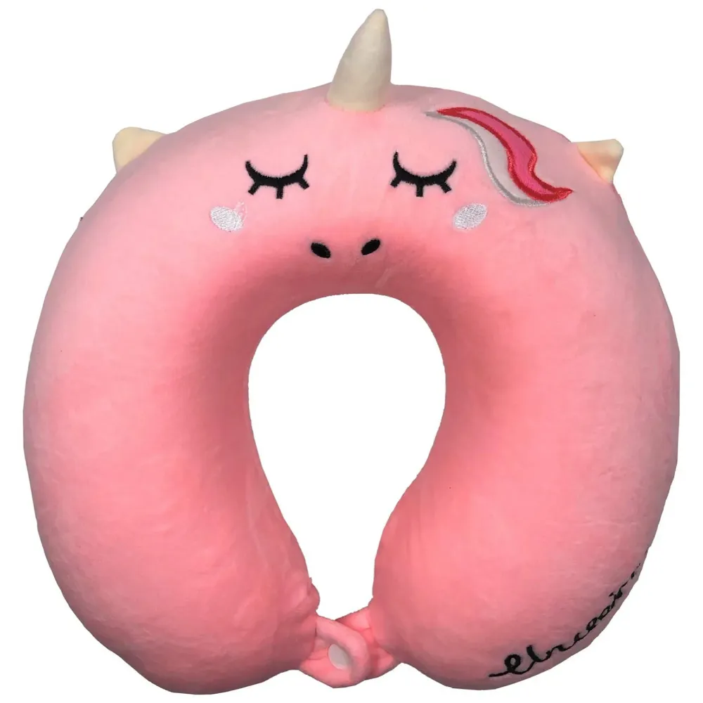 Velvet Neck Pillow (Set of 3) (Pink_neck pillow)