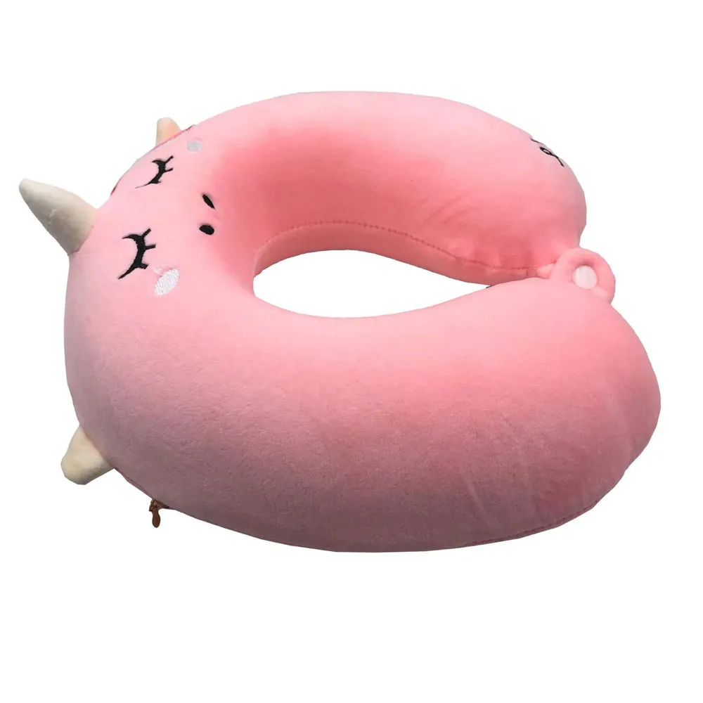 Velvet Neck Pillow (Set of 3) (Pink_neck pillow)
